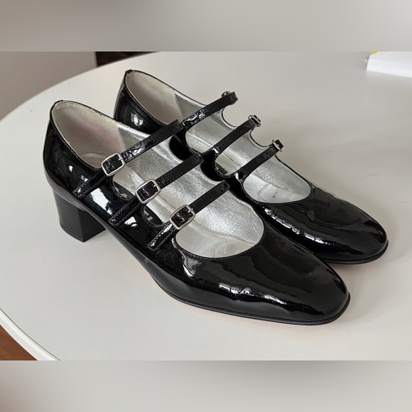 Carel Paris Shoes - Carel Paris Black Kina size 38 Mary Jane black patent leather pumps